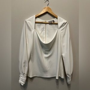 ASOS DESIGN long sleeve cowl neck blouse in size US 10